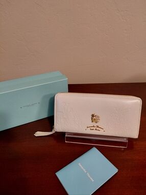Samantha Thavasa Disney Collection Tinker Bell White Leather Glitter Wallet
